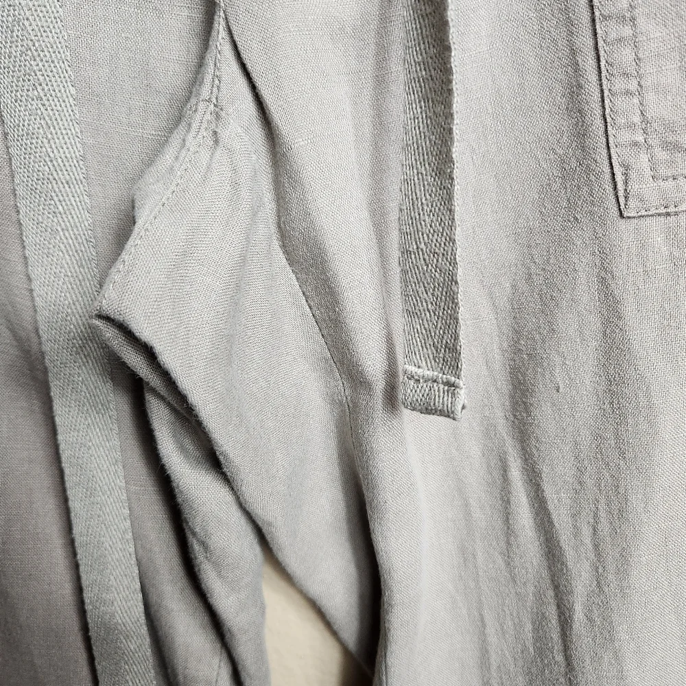 Banana Republic Womens Ryan Fit Tan Linen Blend Low Rise Wide Leg Pants-Size 4